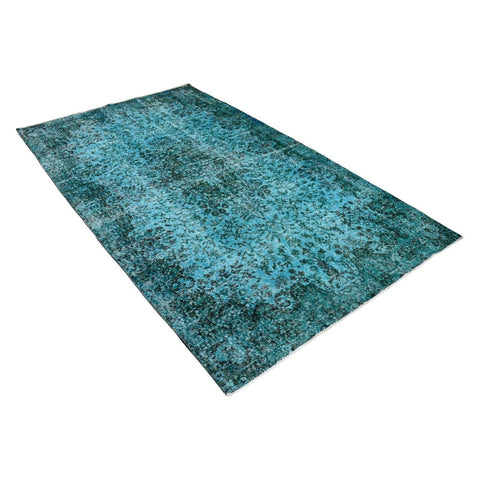 Blauw vintage vloerkleed - 258x153 cm - HANDGEMAAKT