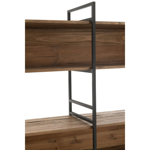 J-Line Rek Gerecycleerd Hout/Metaal Zwart/Naturel Large
