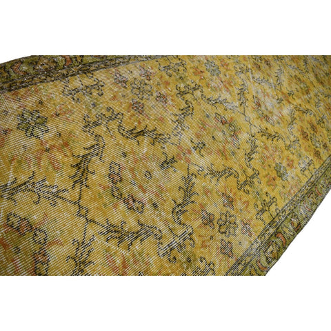 Geel vintage loper - 327x92 cm - HANDGEMAAKT