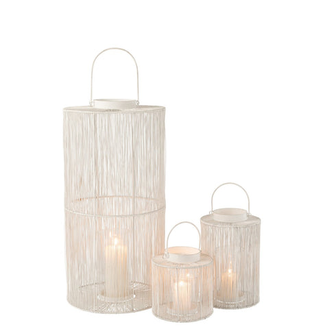J-Line lantaarn - metaal - wit - large