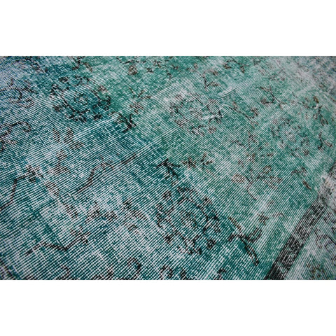 Turquoise vintage vloerkleed - 198x114 cm - HANDGEMAAKT