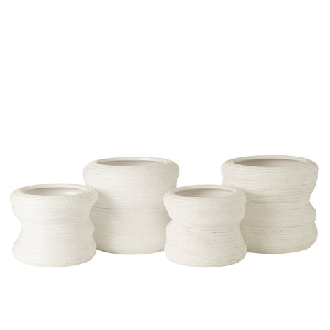 J-Line bloempot Organisch - keramiek - wit - large - Ø 32 cm