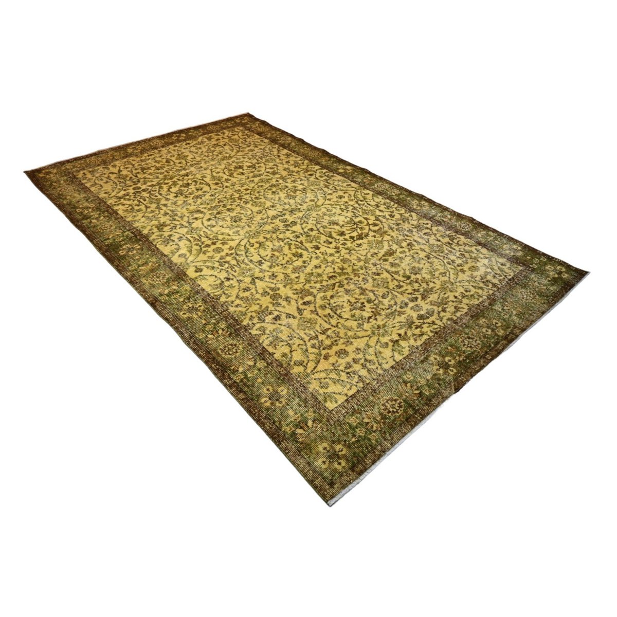 Geel vintage vloerkleed - 282x170 cm - HANDGEMAAKT