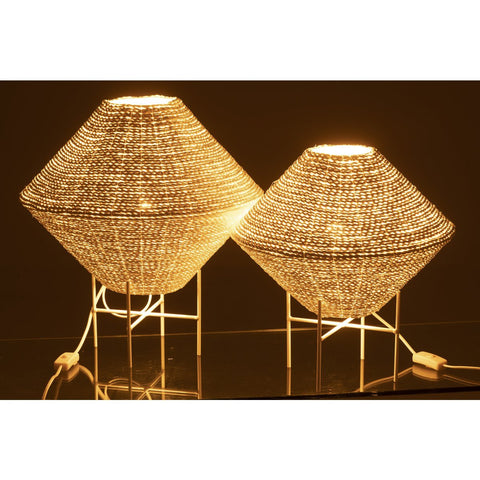 J-Line hanglamp Ufo Raffia - wit - groot