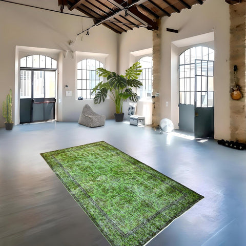 Groen vintage vloerkleed - 272x155 cm - HANDGEMAAKT