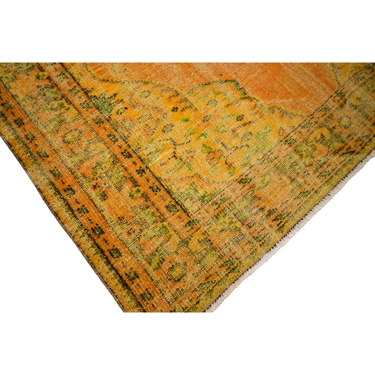 Geel vintage vloerkleed - 260x167 cm - HANDGEMAAKT