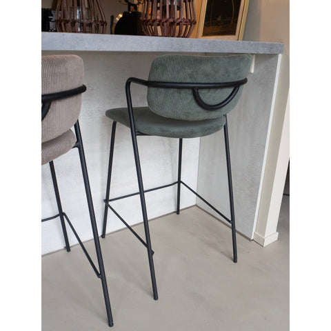 Nanet Barkruk - H91 cm - Velvet - Donkergroen