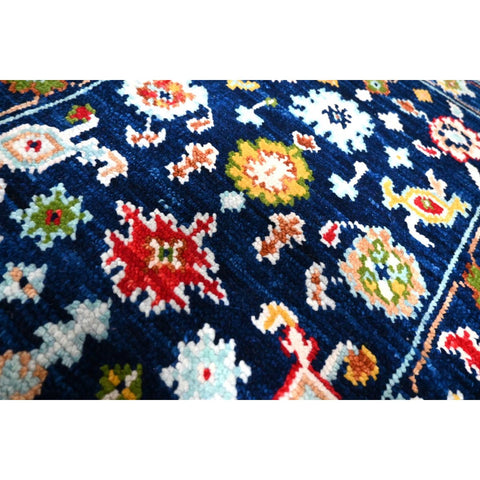 Blauw Azeri vloerkleed - 93x63 cm - HANDGEMAAKT