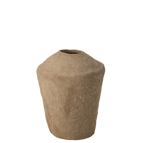 J-Line vaas Large Chad - papier mache - bruin - 58.00 cm hoog