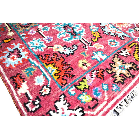 Roze Azeri vloerkleed - 92x66 cm - HANDGEMAAKT