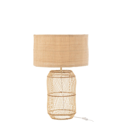 J-Line Lamp Mush Linnen/Bamboe Naturel