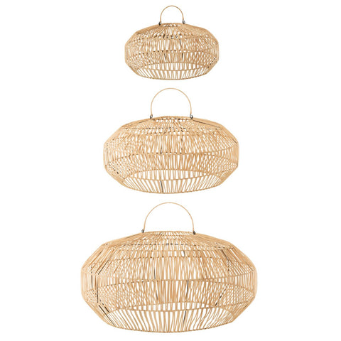 J-Line lampkappen - rotan - naturel