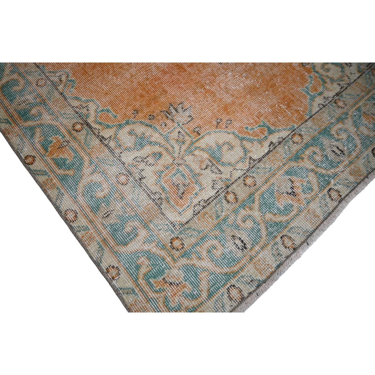 Oranje vintage vloerkleed - 198x111 cm - HANDGEMAAKT