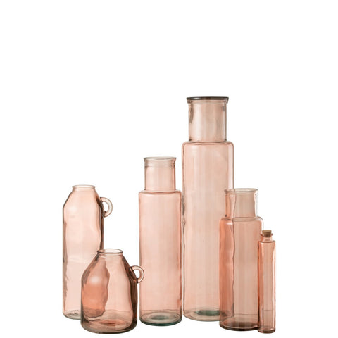 J-Line vaas Cilinder - glas - lichtroze - large