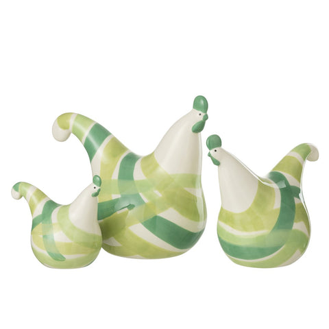 J-Line decoratie Hanen Lijnen Dolomiet - keramiek - groen