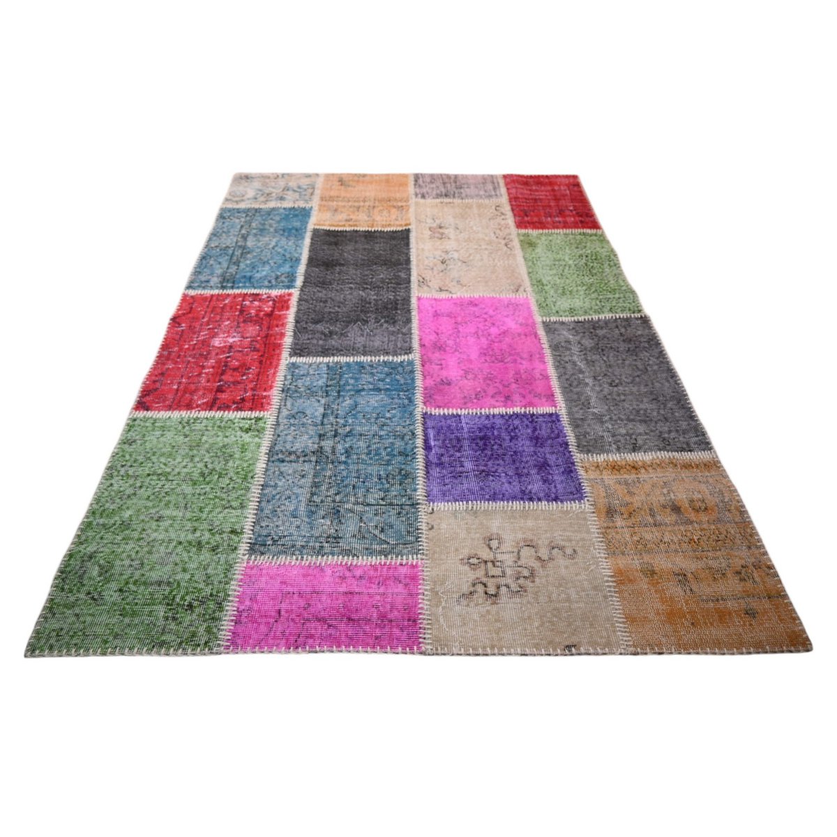 Vintage Patchwork vloerkleed - 230x160 cm - HANDGEMAAKT