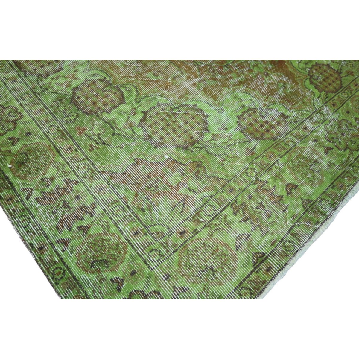 Groen vintage vloerkleed - 258x162 cm - HANDGEMAAKT