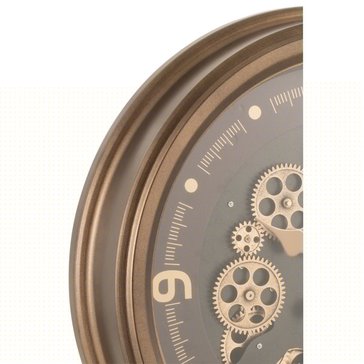 J-Line Radars Arabische Cijfers klok - metaal/ glas - goud - Ø 52 cm