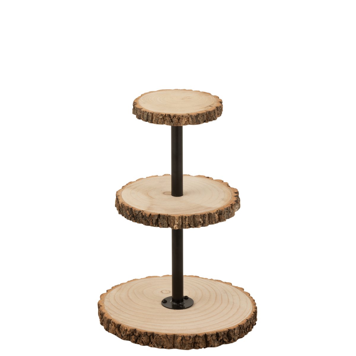 J-Line 3 Niveaus Rond Paulownia plateau - dienblad - hout - naturel