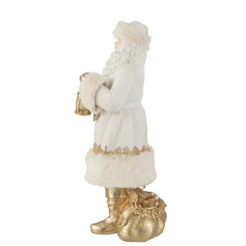 J-Line Kersthanger - polyester - wit/goud