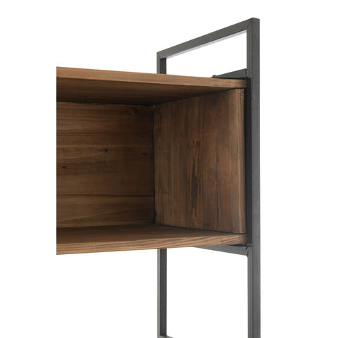 J-Line Rek Gerecycleerd Hout/Metaal Zwart/Naturel Small
