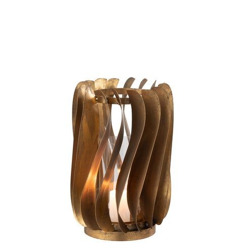 J-Line Windlicht Tina Ijzer/Fuweel Goud