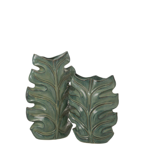 J-Line vaas Poseidon - keramiek - groen - medium