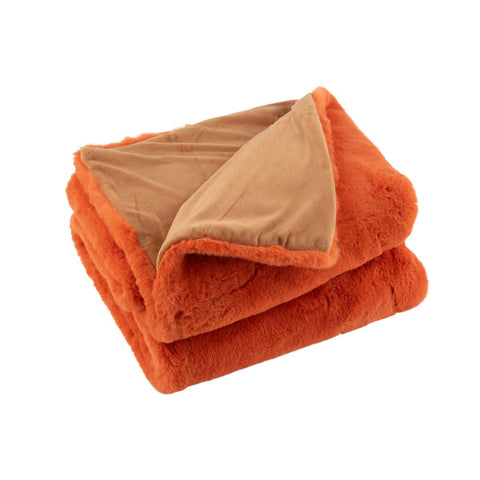 J-Line Plaid Cutie - Fleece Deken – Polyester – 180x130 cm – Oranje