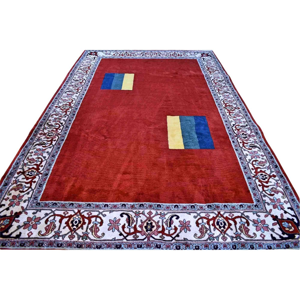 Rood Art Deco vloerkleed - 303x198 cm - HANDGEMAAKT