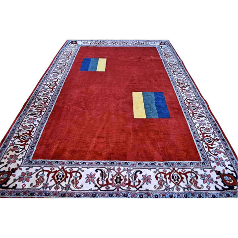 Rood Art Deco vloerkleed - 303x198 cm - HANDGEMAAKT