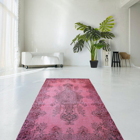 Roze vintage vloerkleed - 321x190 cm - HANDGEMAAKT