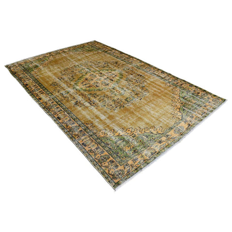 Geel vintage vloerkleed - 287x182 cm - HANDGEMAAKT