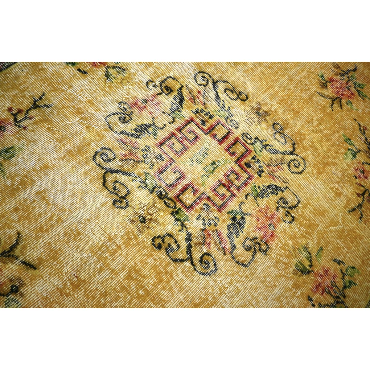 Geel vintage vloerkleed - 270x166 cm - HANDGEMAAKT
