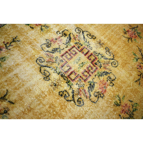 Geel vintage vloerkleed - 270x166 cm - HANDGEMAAKT