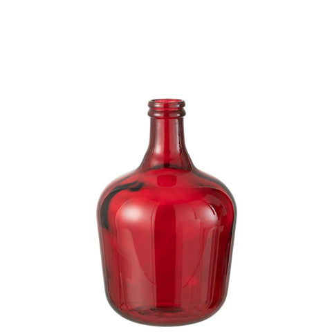J-Line vaas Karaf - glas - rood - medium