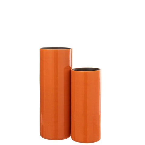 J-Line vaas Flek - keramiek - oranje - large