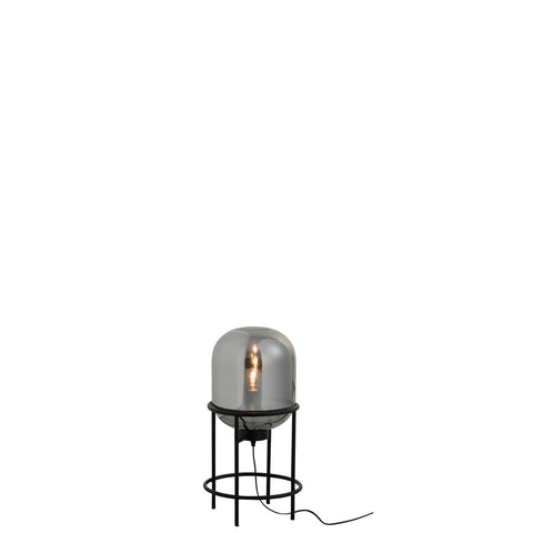 J-Line lamp Sasha - glas/metaal - zilver/zwart - small