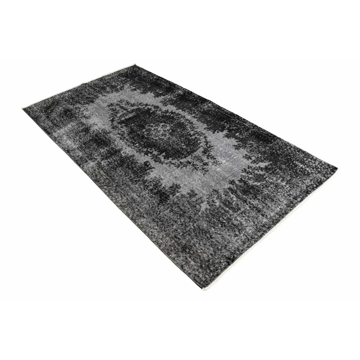Grijs vintage vloerkleed - 206x110 cm - HANDGEMAAKT