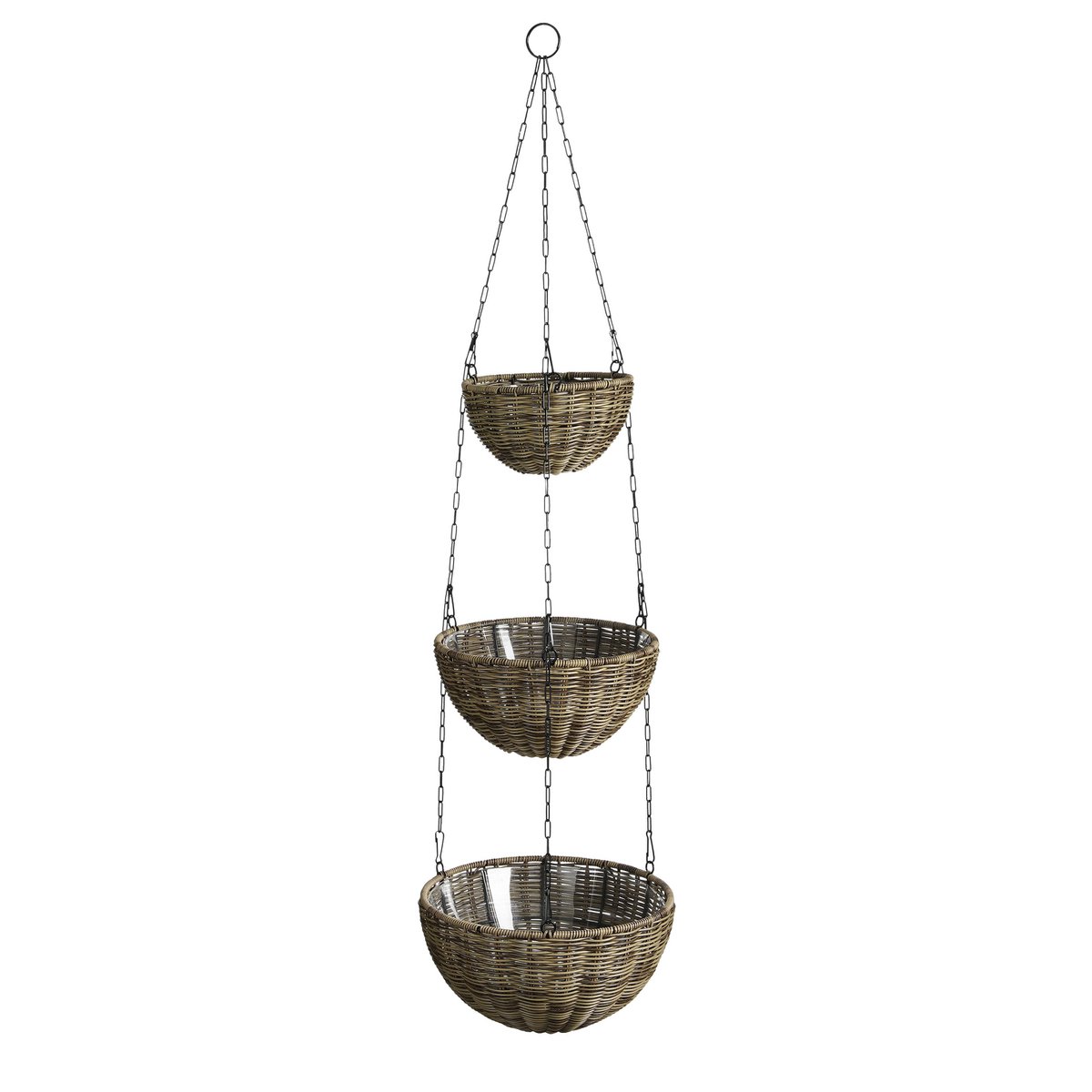 Luso Hangende Bloempot - H110 x Ø30 cm - Kunststof - Bruin