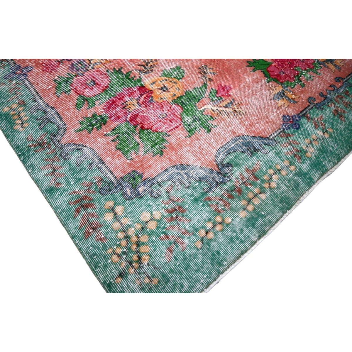 Bloemen vintage vloerkleed - 314x213 cm - HANDGEMAAKT