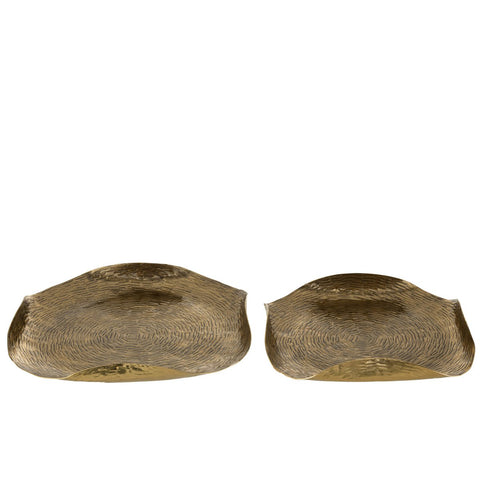 J-Line Rond Gevouwen plateau - metaal - goud