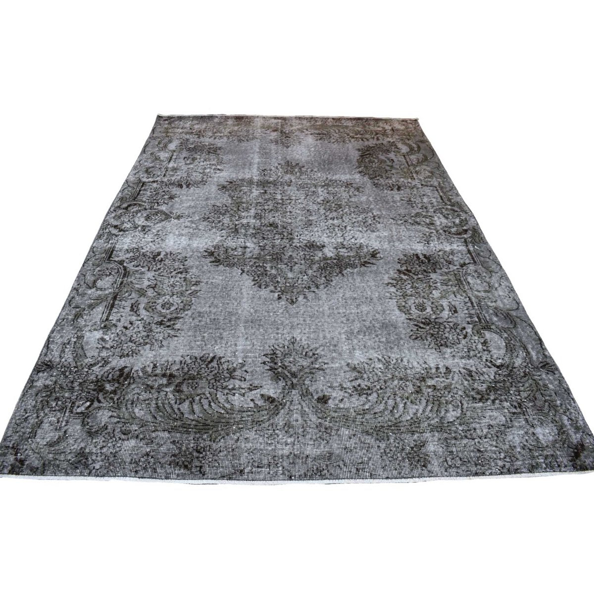 Grijs vintage vloerkleed - 297x194 cm - HANDGEMAAKT