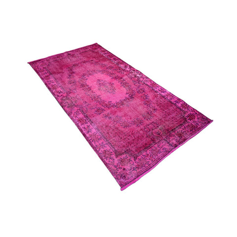 Roze vintage vloerkleed - 212x112 cm - HANDGEMAAKT