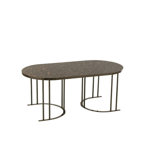 J-Line salontafel - metaal - zilver/bruin