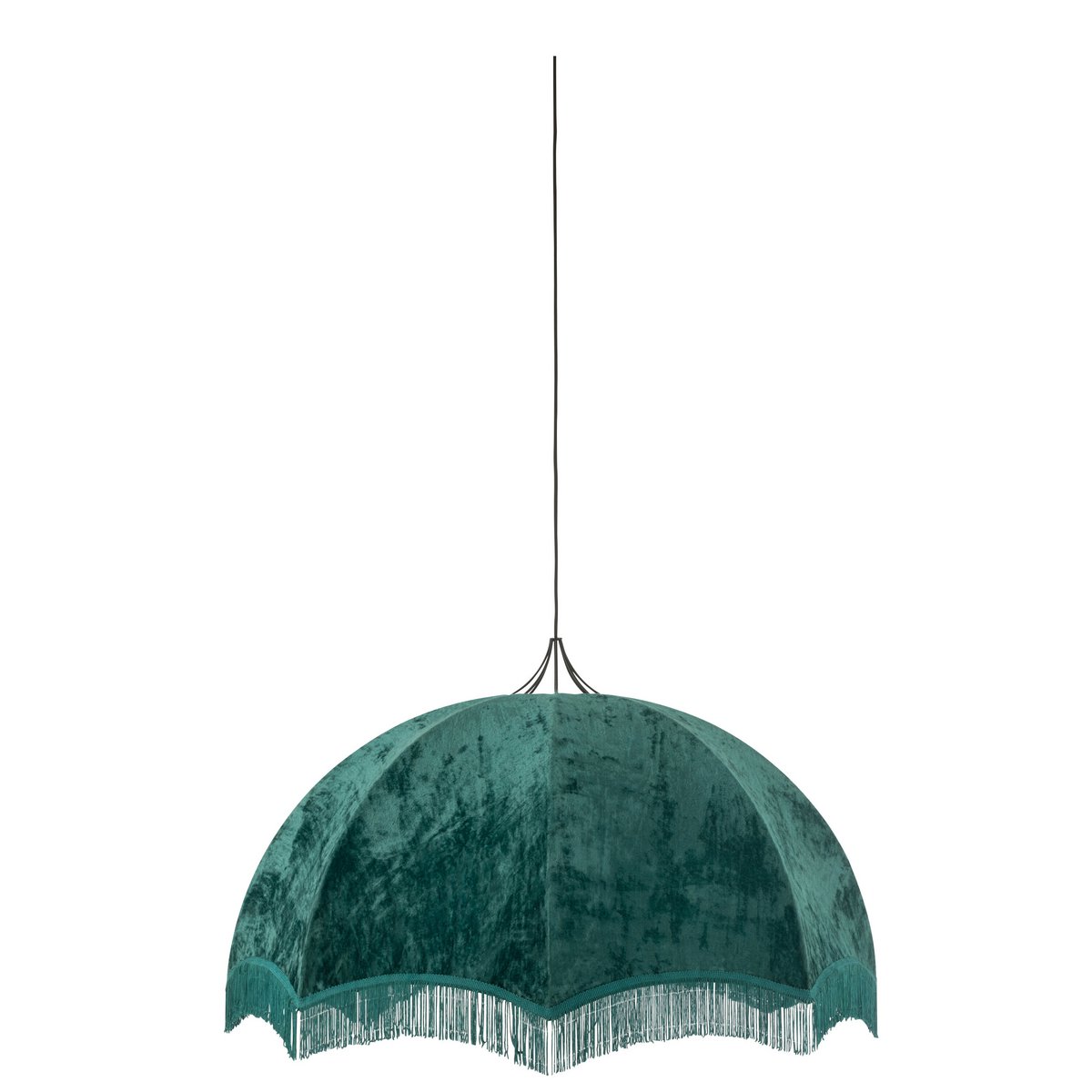 J-Line hanglamp - fluweel/metaal - petrol