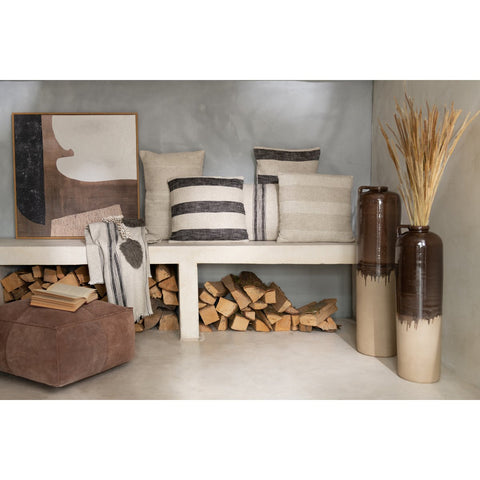 J-Line vaas Handvat - keramiek - beige/bruin - large - 88.00 cm hoog