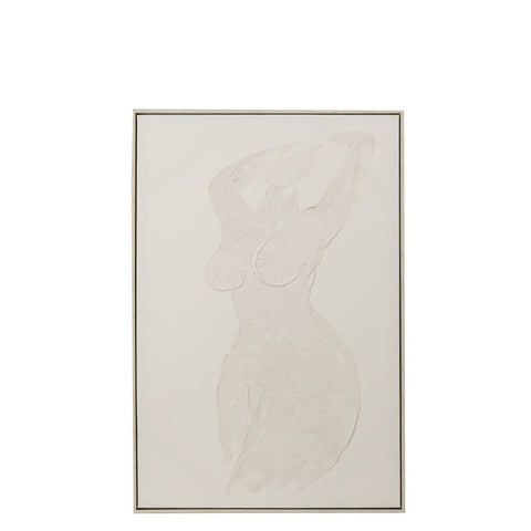 J-Line schilderij Vrouw Abstract - canvas/verf - wit