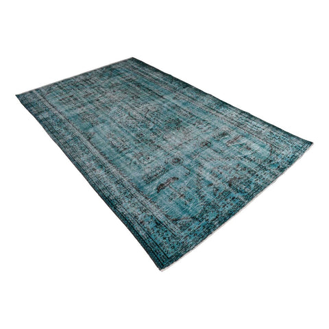 Turkoois vintage vloerkleed - 256x160 cm - HANDGEMAAKT