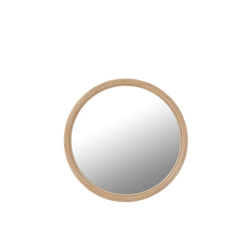 J-Line wandspiegel Rond Rotan/glas Naturel Medium