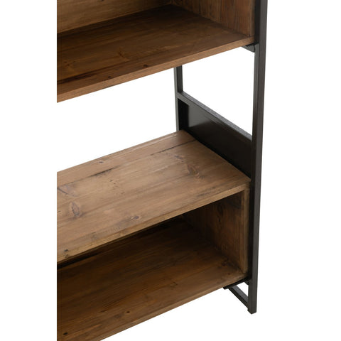 J-Line Rek Gerecycleerd Hout/Metaal Zwart/Naturel Small